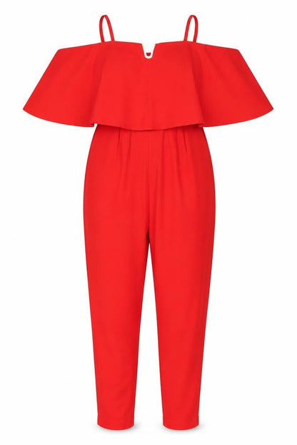 Womens UK Size 8 Very Outfit/Set Red Jumpsuit