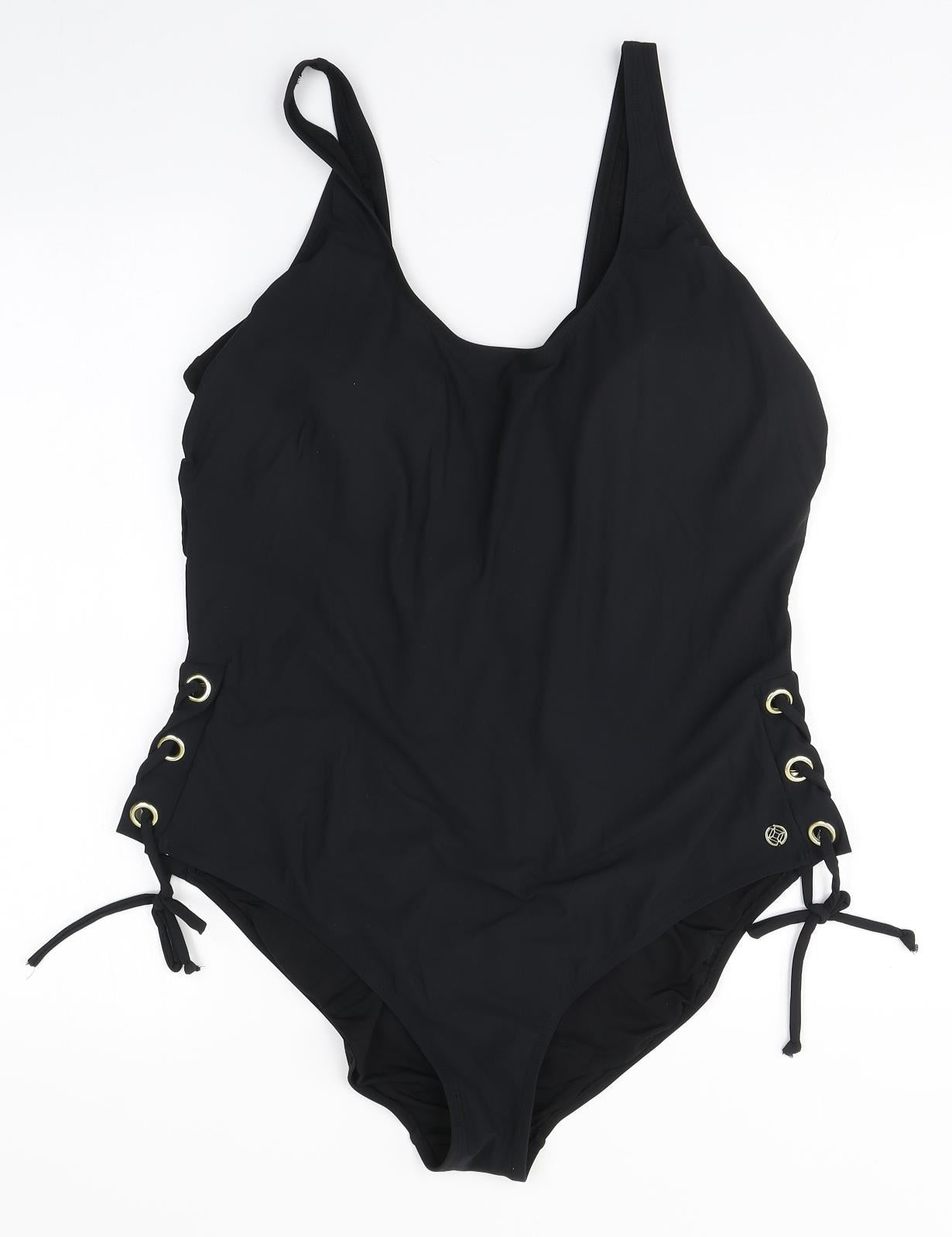 Womens UK Size  Preworn One-Piece Black Leotard