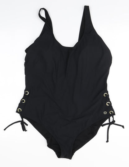Womens UK Size  Preworn One-Piece Black Leotard