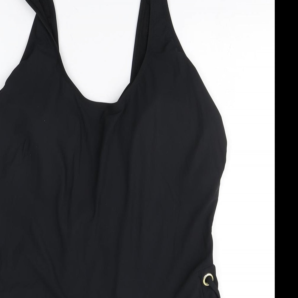 Womens UK Size  Preworn One-Piece Black Leotard