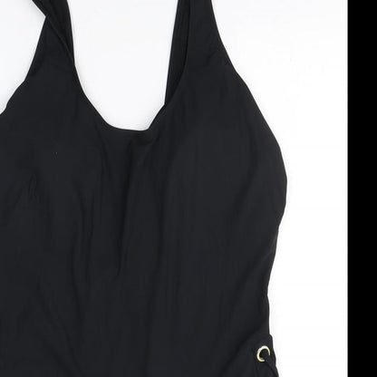 Womens UK Size  Preworn One-Piece Black Leotard