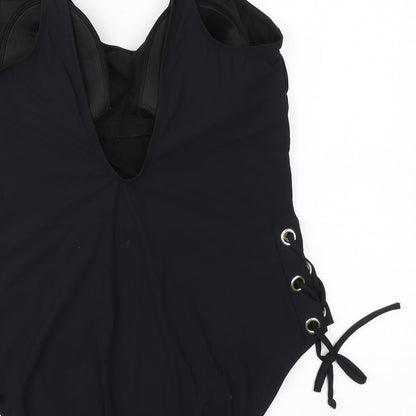 Womens UK Size  Preworn One-Piece Black Leotard