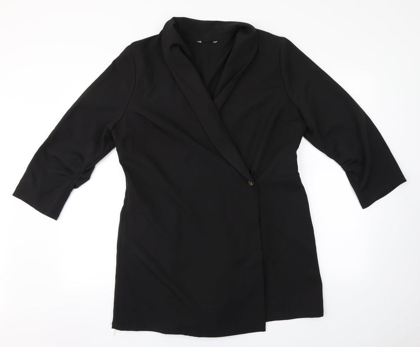 Womens UK Size  Preworn Black Overcoat