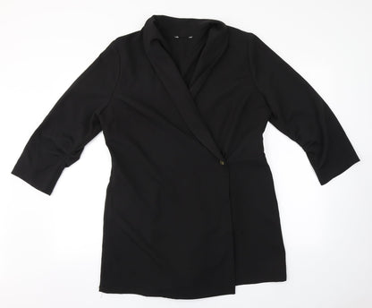 Womens UK Size  Preworn Black Overcoat