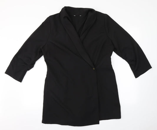 Womens UK Size  Preworn Black Overcoat