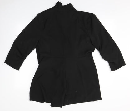 Womens UK Size  Preworn Black Overcoat