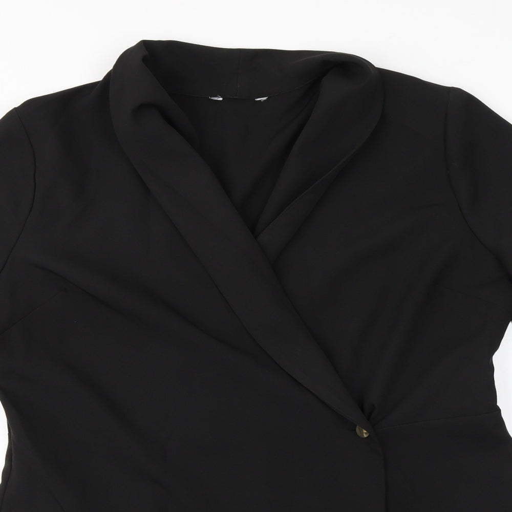 Womens UK Size  Preworn Black Overcoat