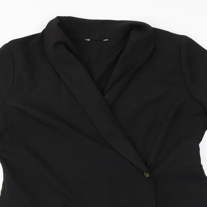 Womens UK Size  Preworn Black Overcoat