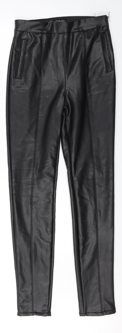 Womens UK Size 8 Miss Selfridge Regular Fit  Black Trousers