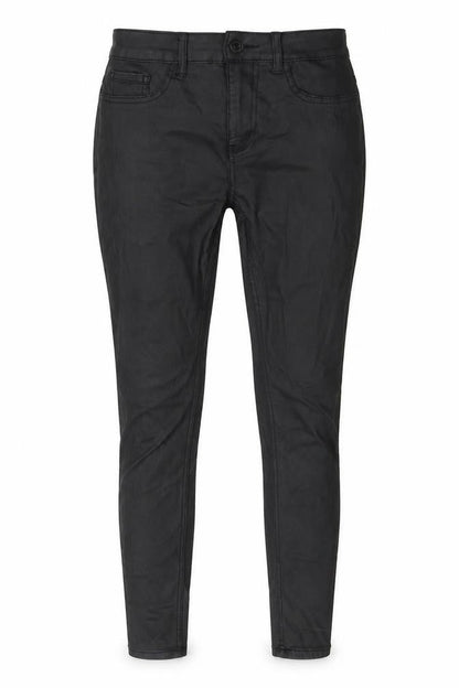 Front view of New Look women’s black viscose skinny jeans, size UK 8, 27-inch leg regular