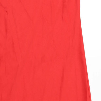 New Look Womens Red  Polyester Pencil Dress  Size 10  Square Neck