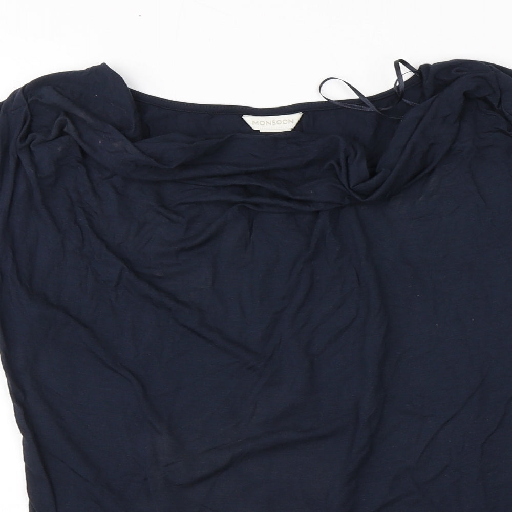 Womens UK Size 10 Monsoon Blue Basic T-Shirt