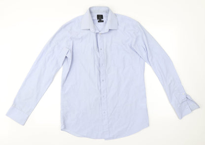 Taylor & Wright Mens Blue  Polyester  Button-Up Size 15 Collared