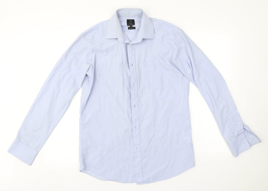 Taylor & Wright Mens Blue  Polyester  Button-Up Size 15 Collared