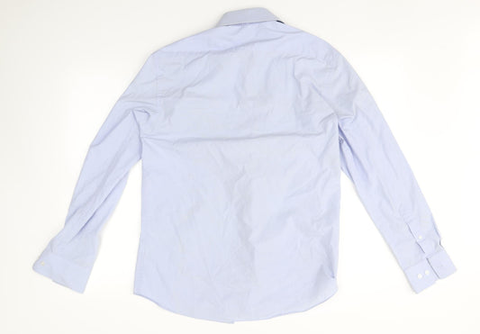 Taylor & Wright Mens Blue  Polyester  Button-Up Size 15 Collared