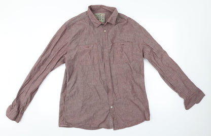 Mens UK Size L Easy Grey  Button-Up Long Sleeve Casual Shirt