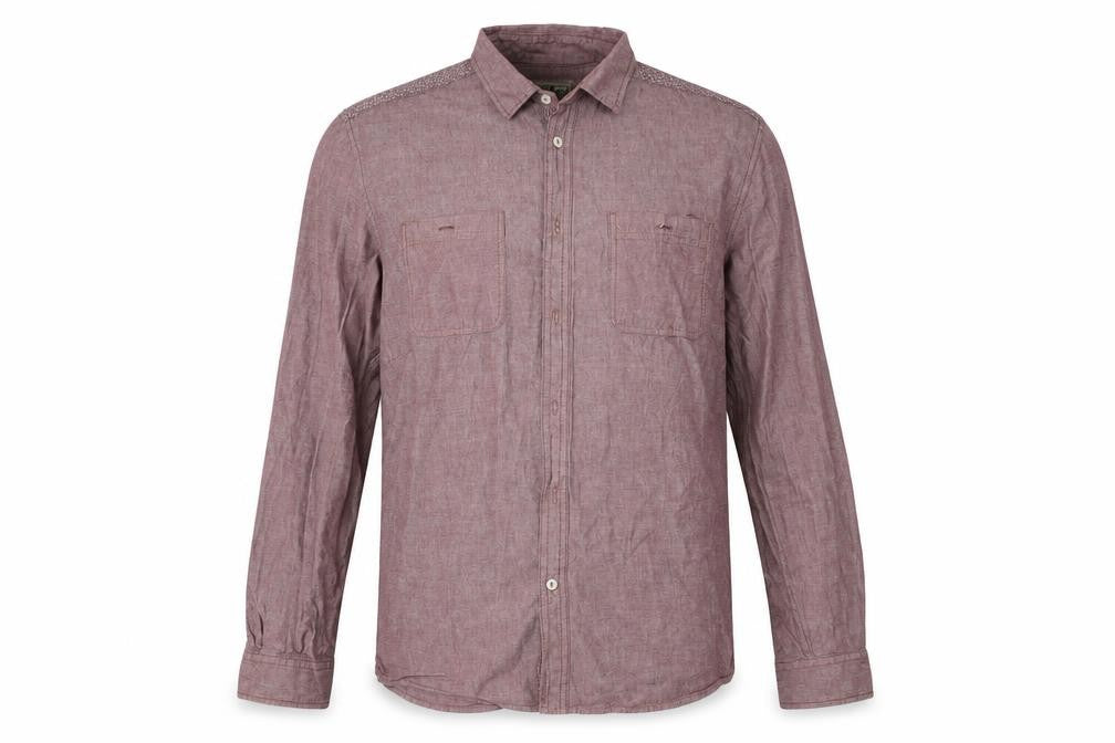 Mens UK Size L Easy Grey  Button-Up Long Sleeve Casual Shirt
