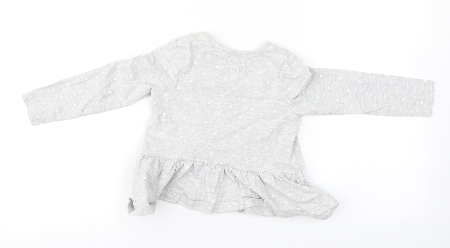 George Girls Grey  Cotton A-Line  Size 3-4 Years  Round Neck
