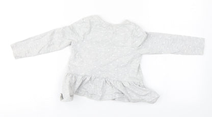 George Girls Grey  Cotton A-Line  Size 3-4 Years  Round Neck