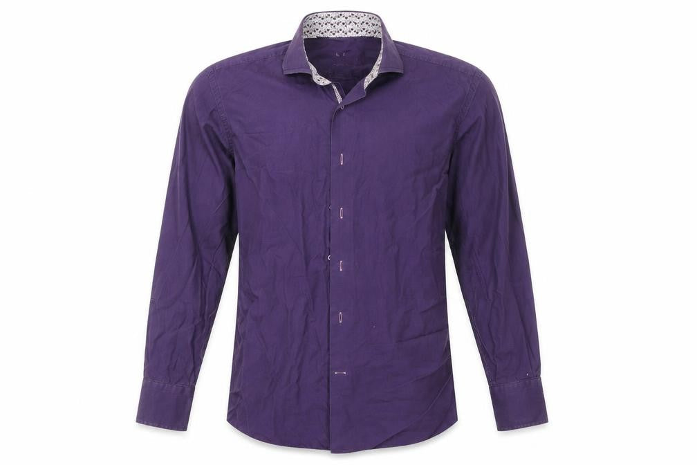 Mens UK Size 15.5 Nino's Blue  Button-Up Long Sleeve Casual Shirt