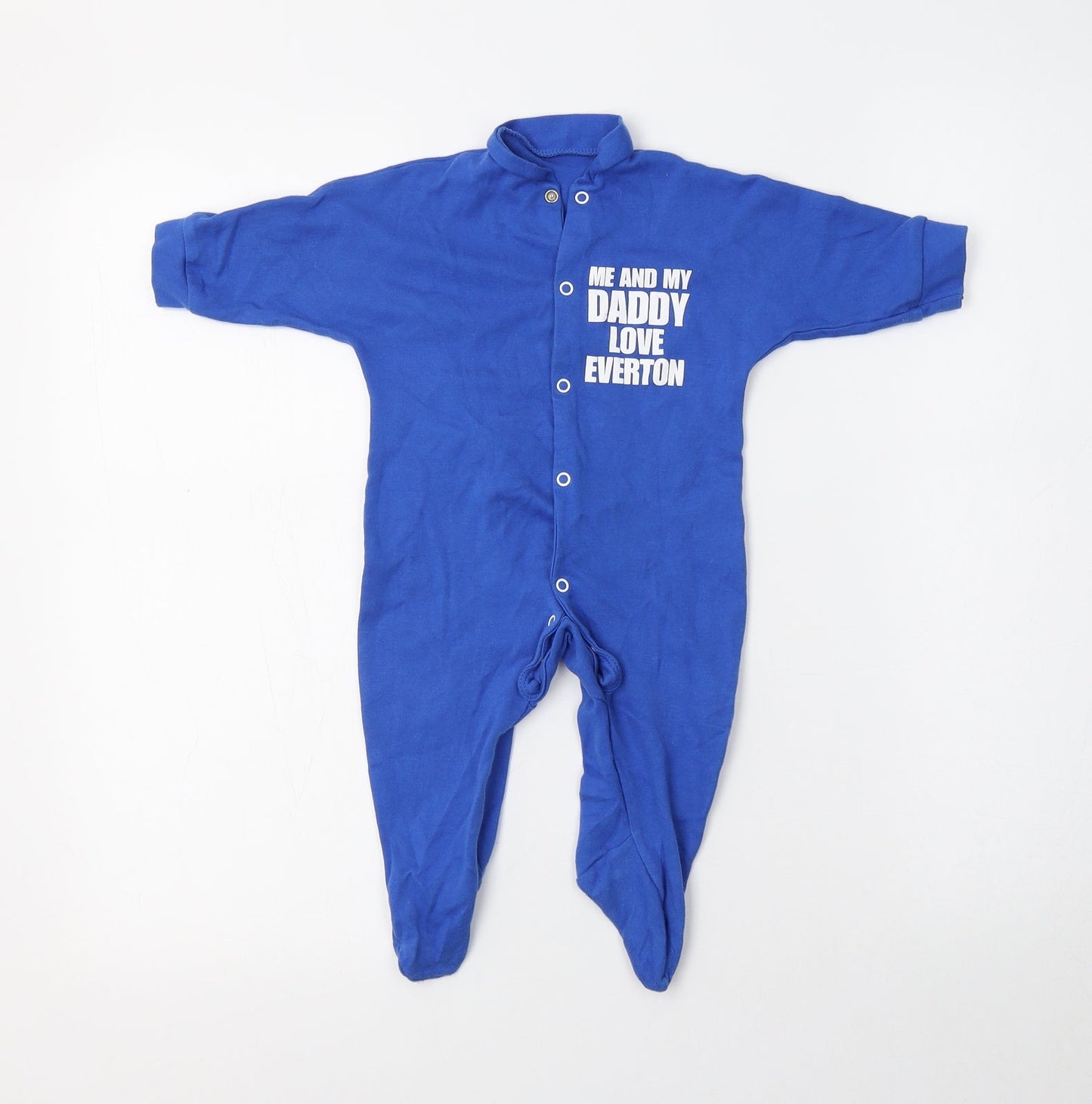 Baby Prem  Blue  Cotton Babygrow One-Piece Size 3-6 Months