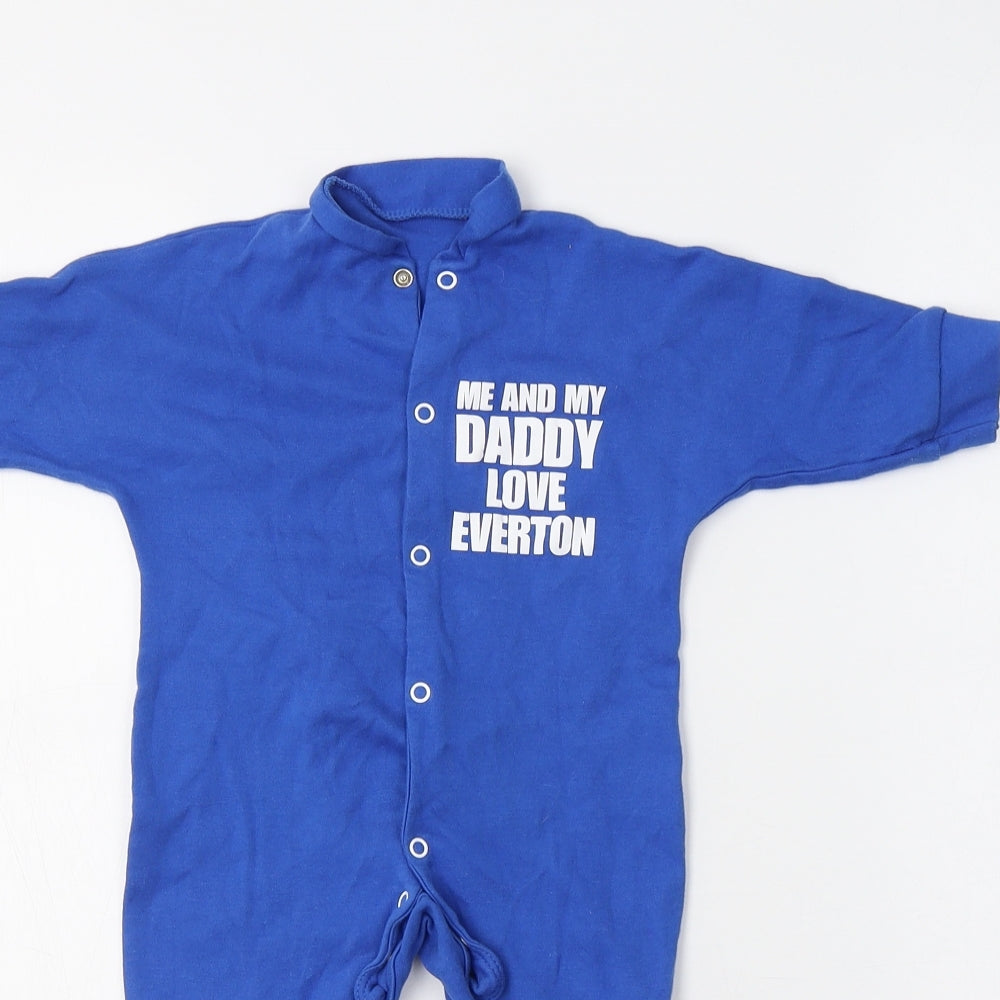 Baby Prem  Blue  Cotton Babygrow One-Piece Size 3-6 Months