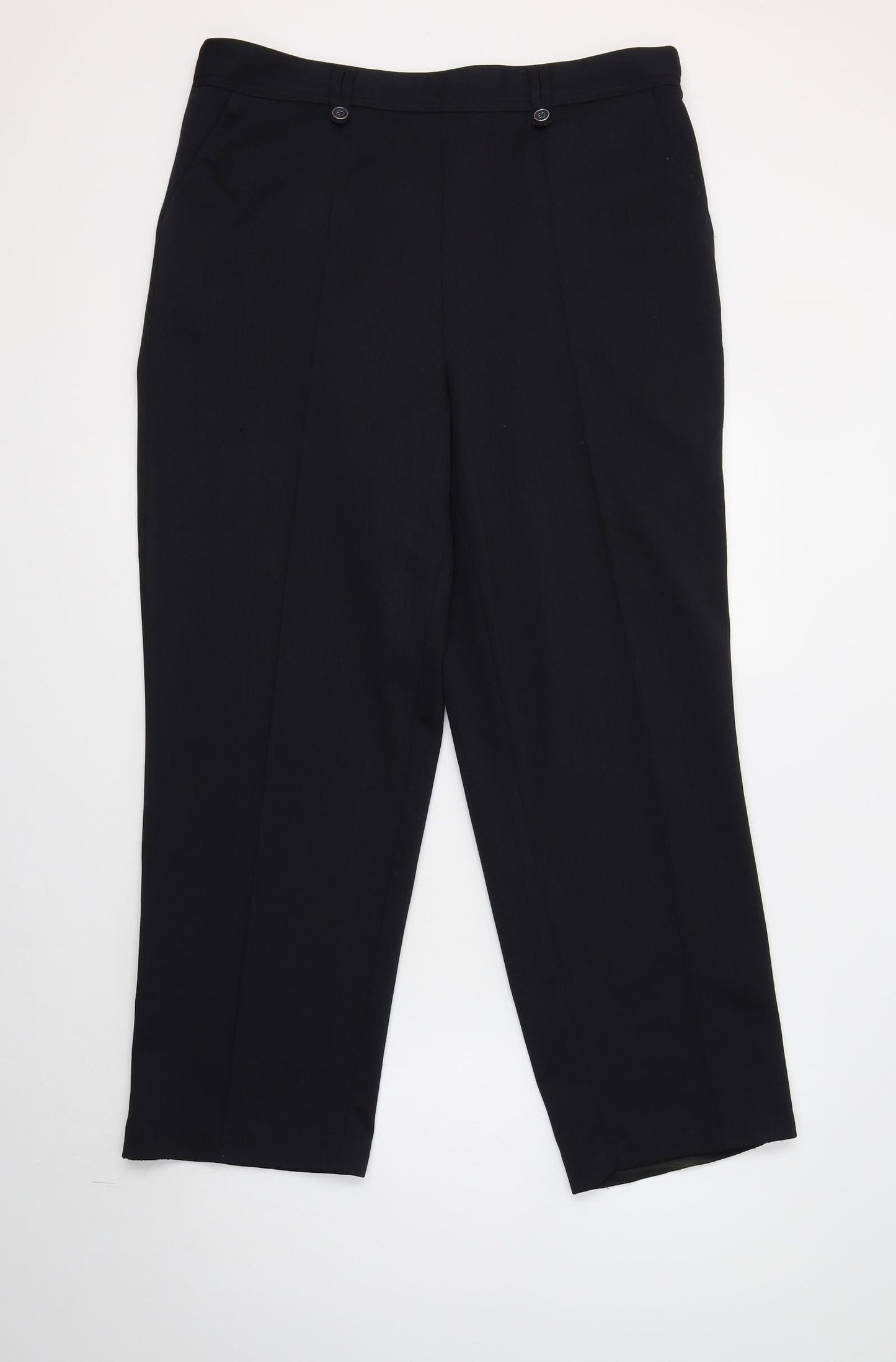 Womens UK Size 16 BM Collection Regular Fit Dress Pants Black Trousers