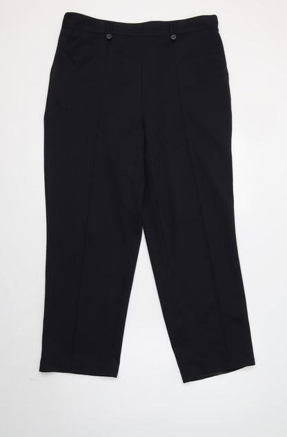 Womens UK Size 16 BM Collection Regular Fit Dress Pants Black Trousers