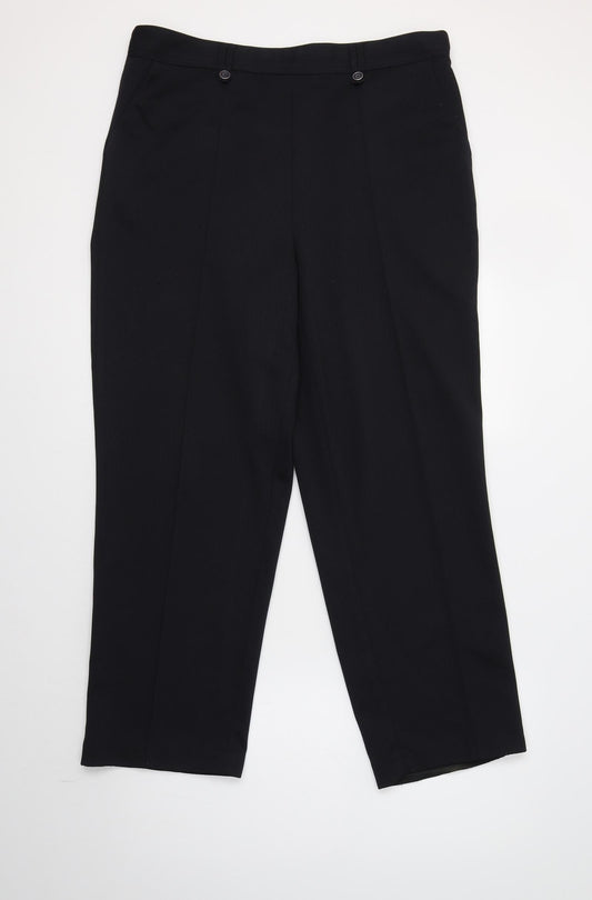 BM Collection Womens Black  Polyester Dress Pants Trousers Size 16 L28 in Regular