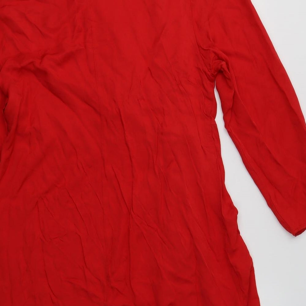 H&M Womens Red  Viscose Sheath  Size M  Round Neck