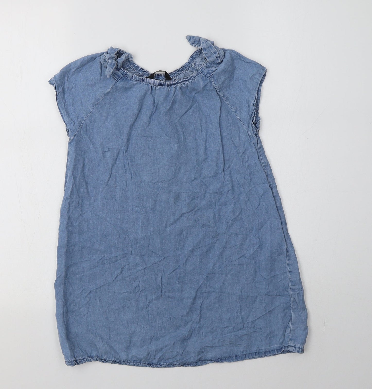 George Girls Blue  Lyocell A-Line  Size 6-7 Years  Round Neck