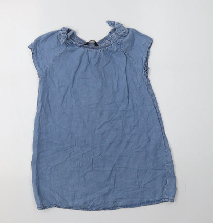 George Girls Blue  Lyocell A-Line  Size 6-7 Years  Round Neck