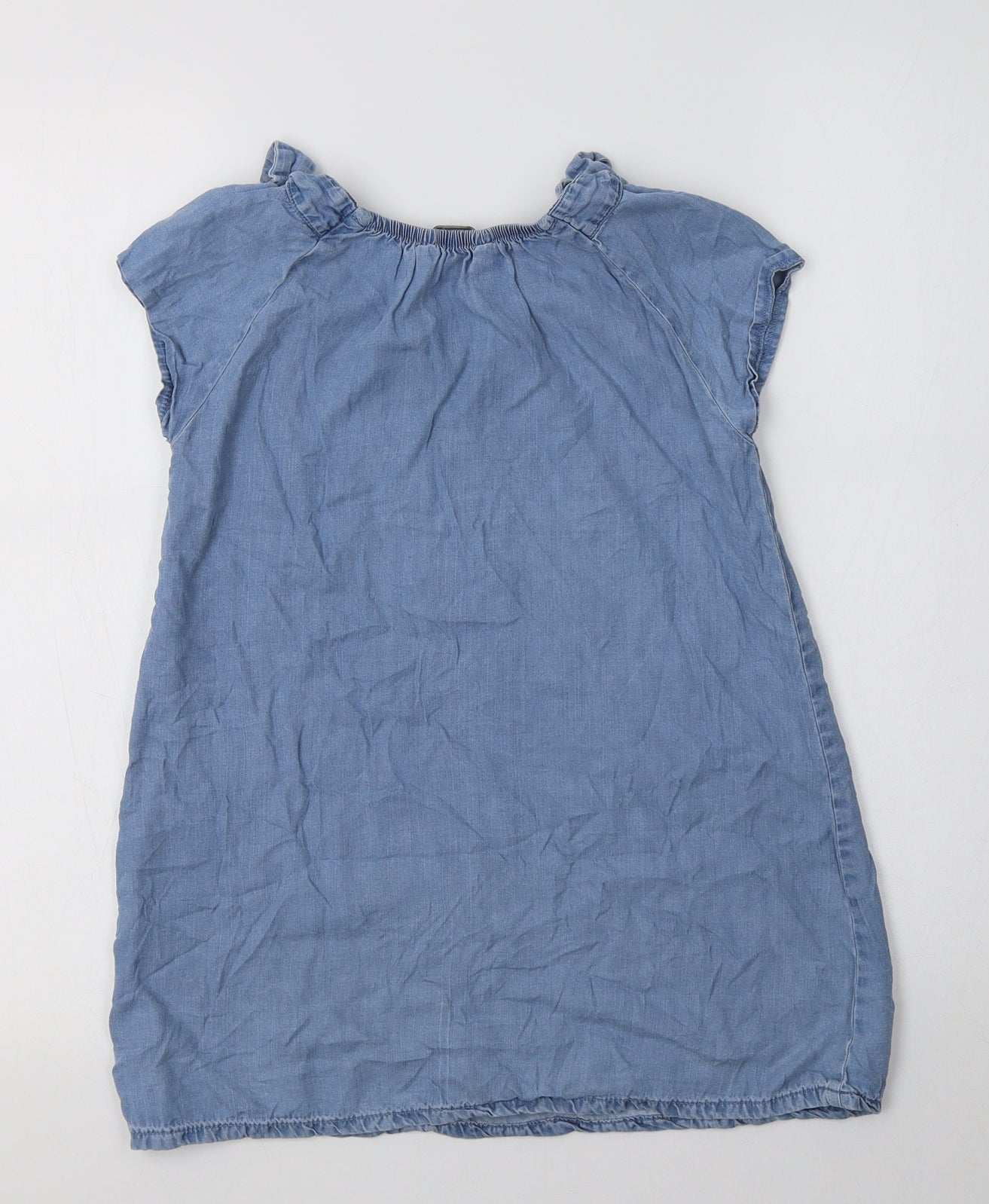 George Girls Blue  Lyocell A-Line  Size 6-7 Years  Round Neck