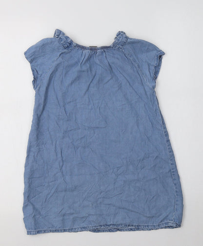 George Girls Blue  Lyocell A-Line  Size 6-7 Years  Round Neck