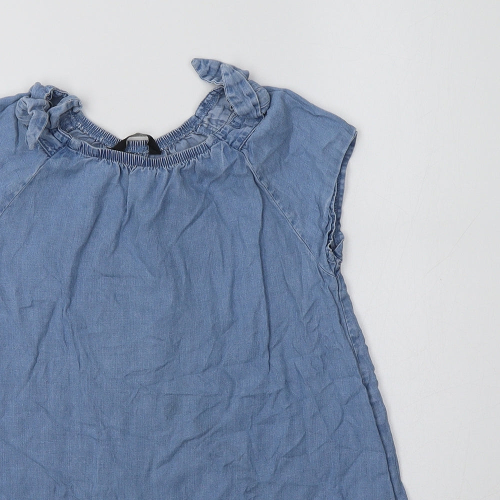 George Girls Blue  Lyocell A-Line  Size 6-7 Years  Round Neck