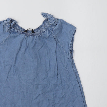 George Girls Blue  Lyocell A-Line  Size 6-7 Years  Round Neck