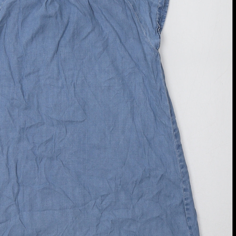 George Girls Blue  Lyocell A-Line  Size 6-7 Years  Round Neck