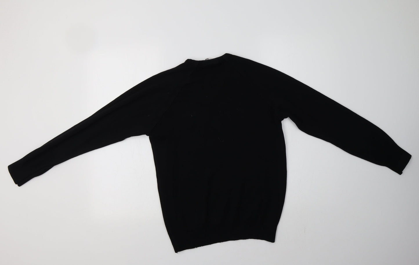 Charles Kirk Womens Black V-Neck  Acrylic Pullover Jumper Size M