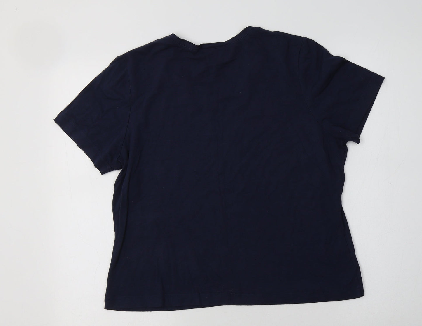 Womens UK Size L Country Casuals Blue Basic T-Shirt