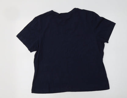 Womens UK Size L Country Casuals Blue Basic T-Shirt