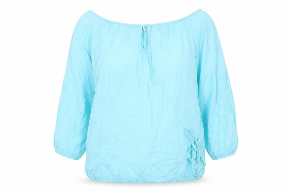 South Womens Blue  Cotton Basic Blouse Size 12 Off the Shoulder