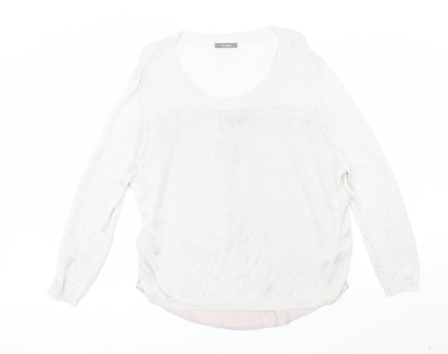 Womens UK Size 16 South Silver Pullover Jumper