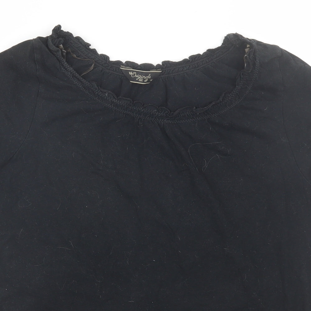 Womens UK Size 14 Originals Black Basic T-Shirt