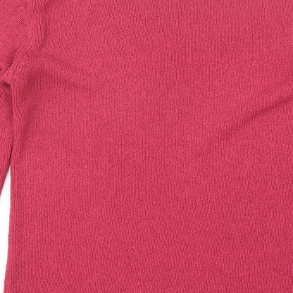 Womens UK Size L Joie de vivre Pink Pullover Jumper