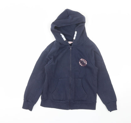 Board Angels Girls Blue  Cotton Full Zip Hoodie Size 9-10 Years