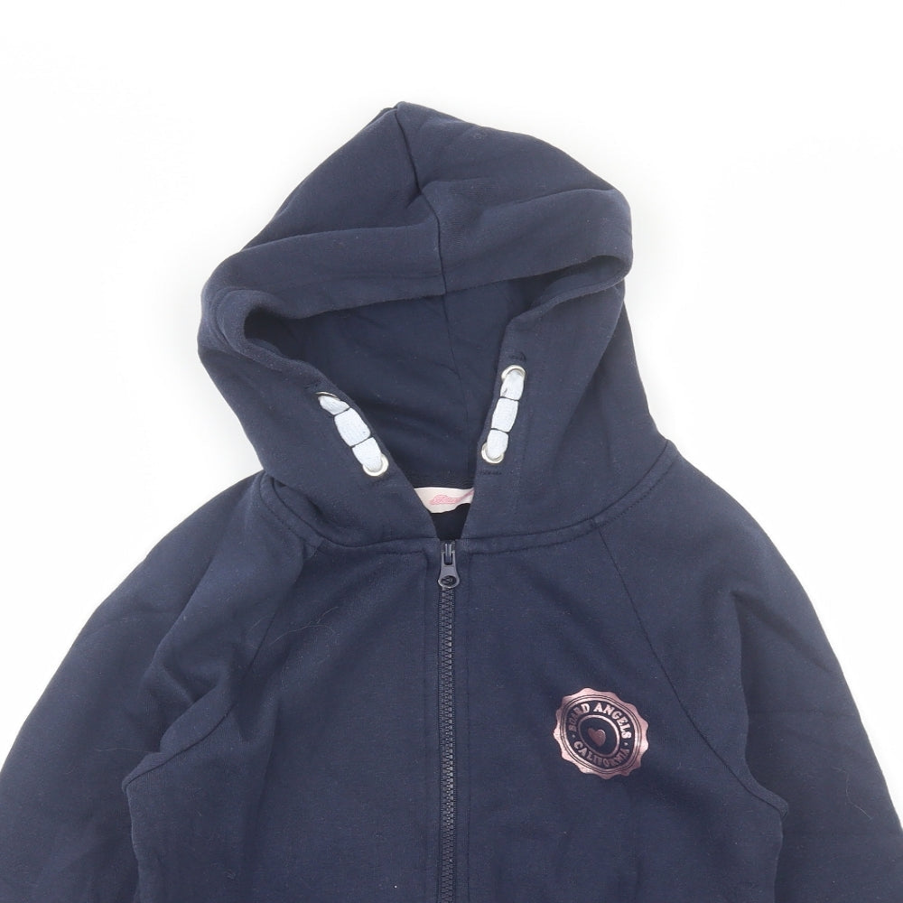 Board Angels Girls Blue  Cotton Full Zip Hoodie Size 9-10 Years