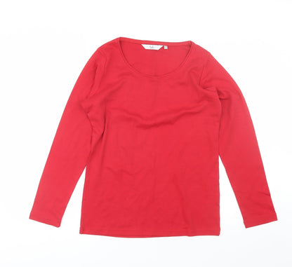 Womens UK Size S Isle Red Basic T-Shirt