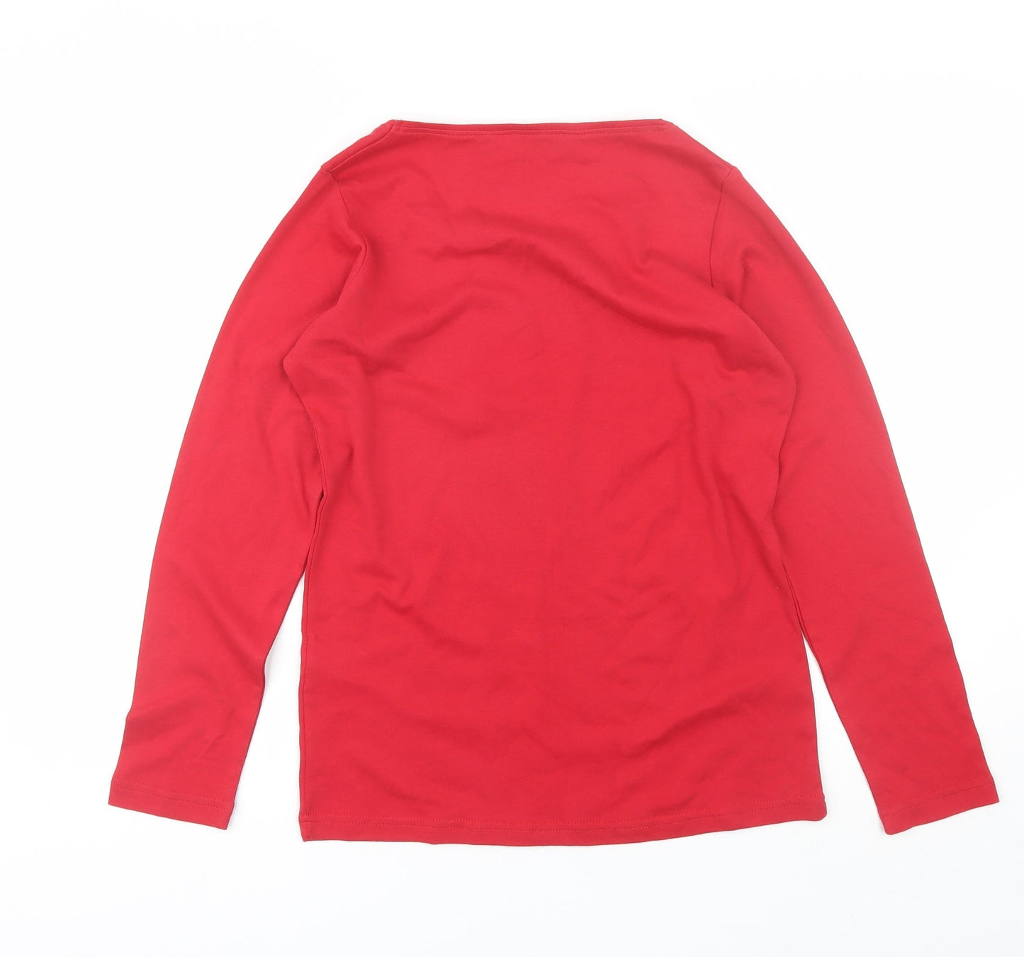 Womens UK Size S Isle Red Basic T-Shirt