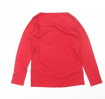 Womens UK Size S Isle Red Basic T-Shirt