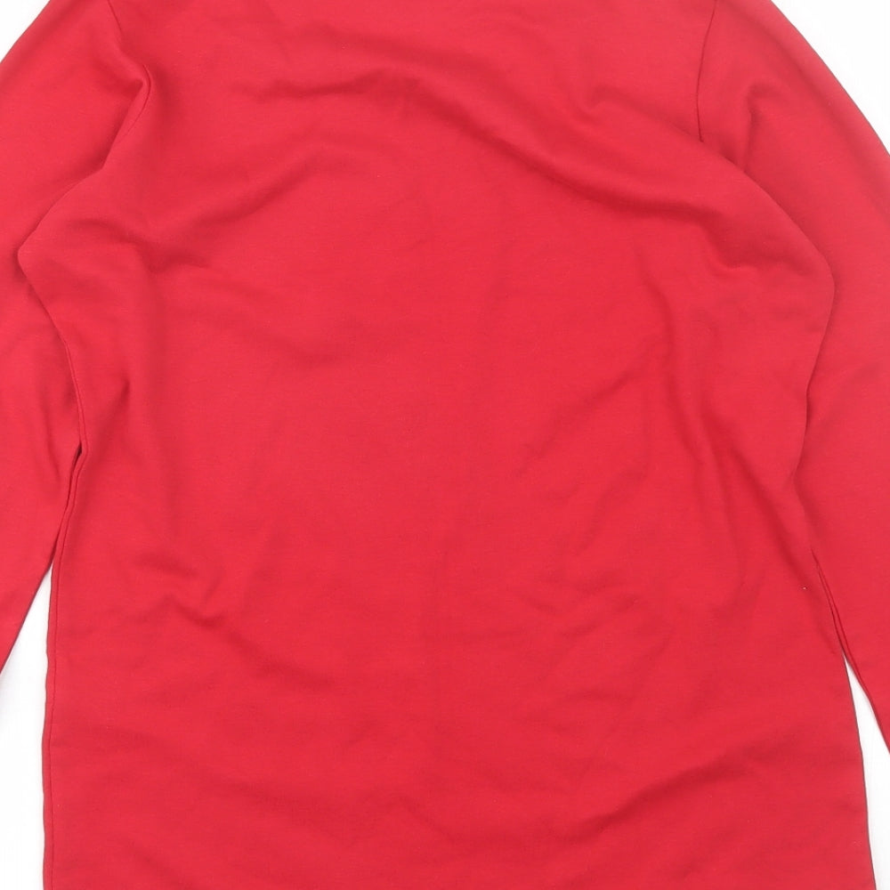Womens UK Size S Isle Red Basic T-Shirt
